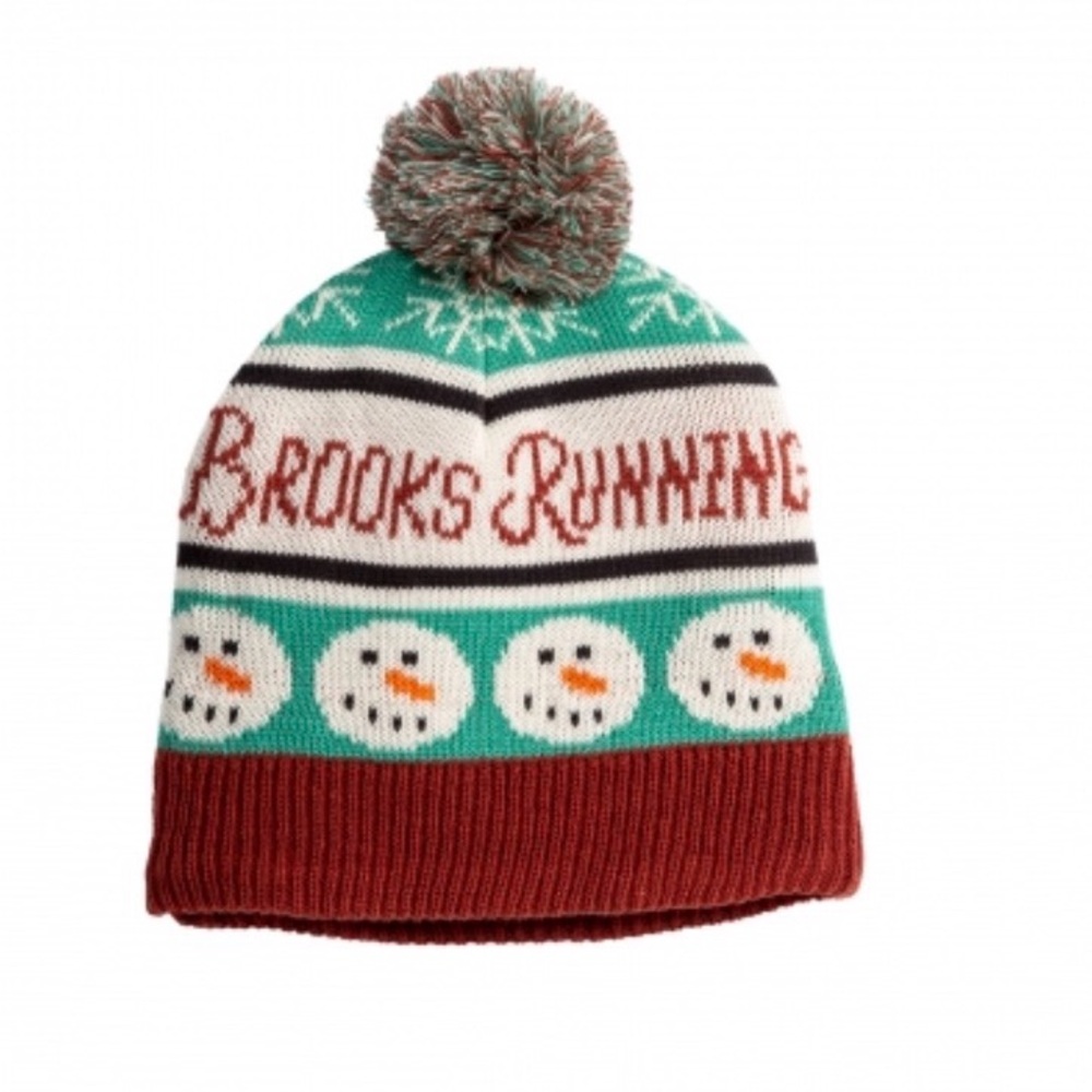 Brooks Running Winter Run Merry Pom Beanie New With Tags